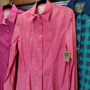 CR Ranchwear Western Pro Bright Pink Pattern - S - NWT